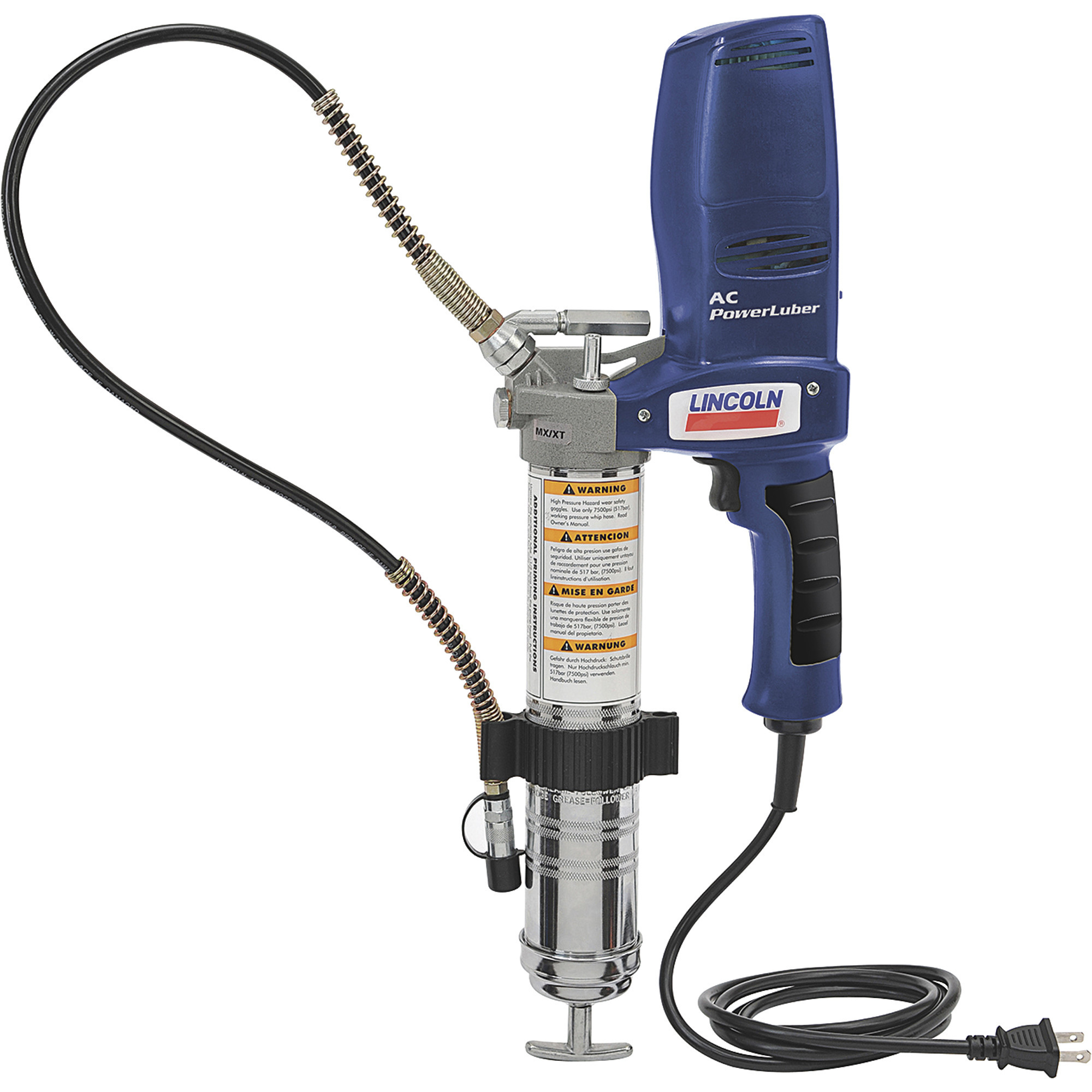 Lincoln PowerLuber Corded Grease Gun Kit, 120V, 7500 PSI, Model# AC2440